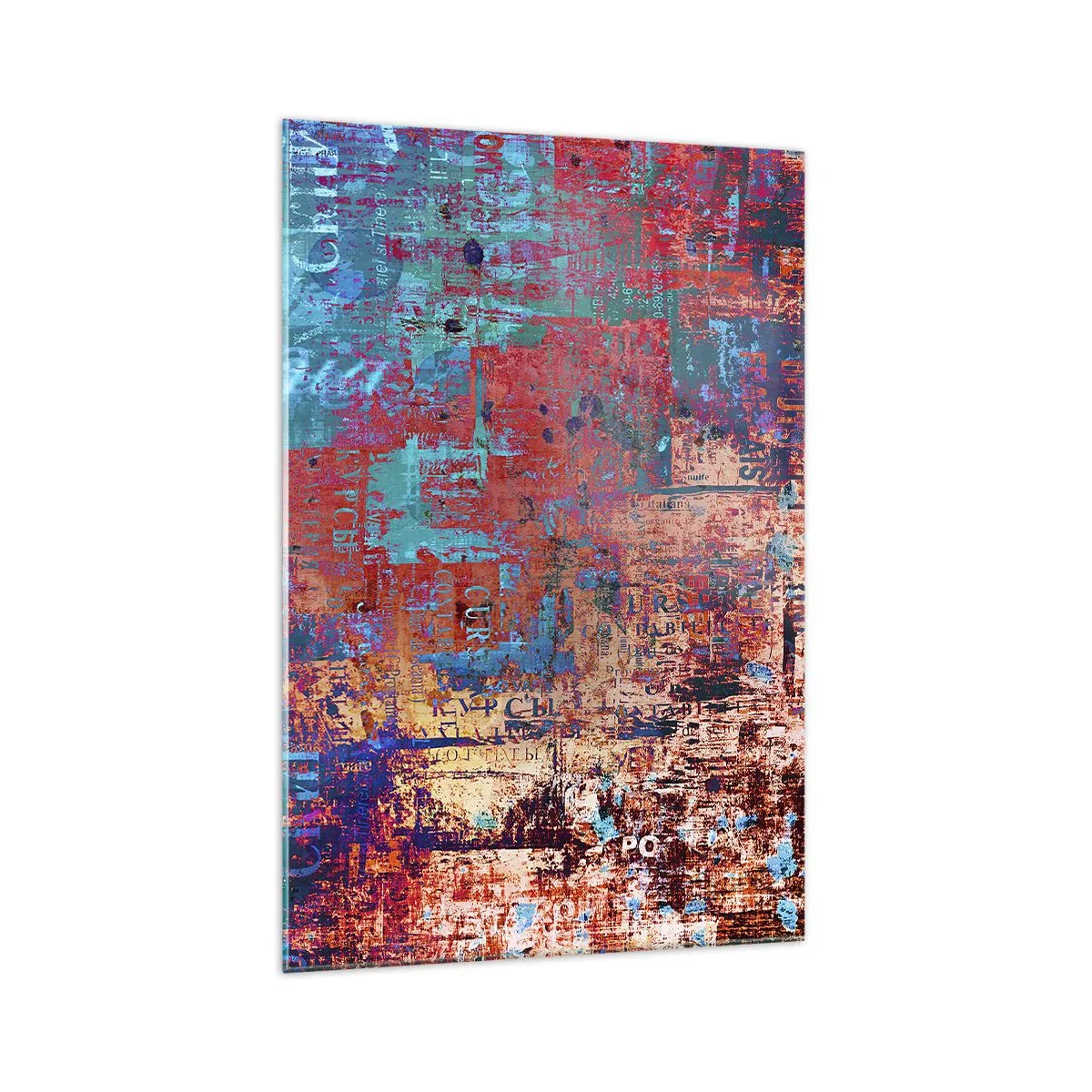 Glasbild - Bild auf glas - Eine abstrakte Komposition mit einer Mischung intensiver Farben. - 70x100cm - Erinnerung und Vergessen - Moderne Wanddekoration für Wohnzimmer und Schlafzimmer ARTTOR