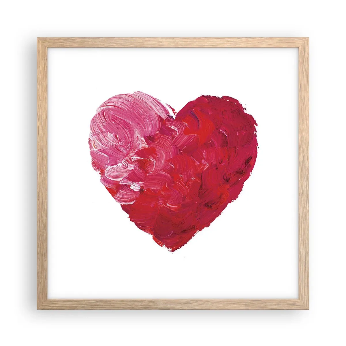 Poster in einem Rahmen aus heller Eiche - Alles was du brauchst ist Liebe - 40x40 cm