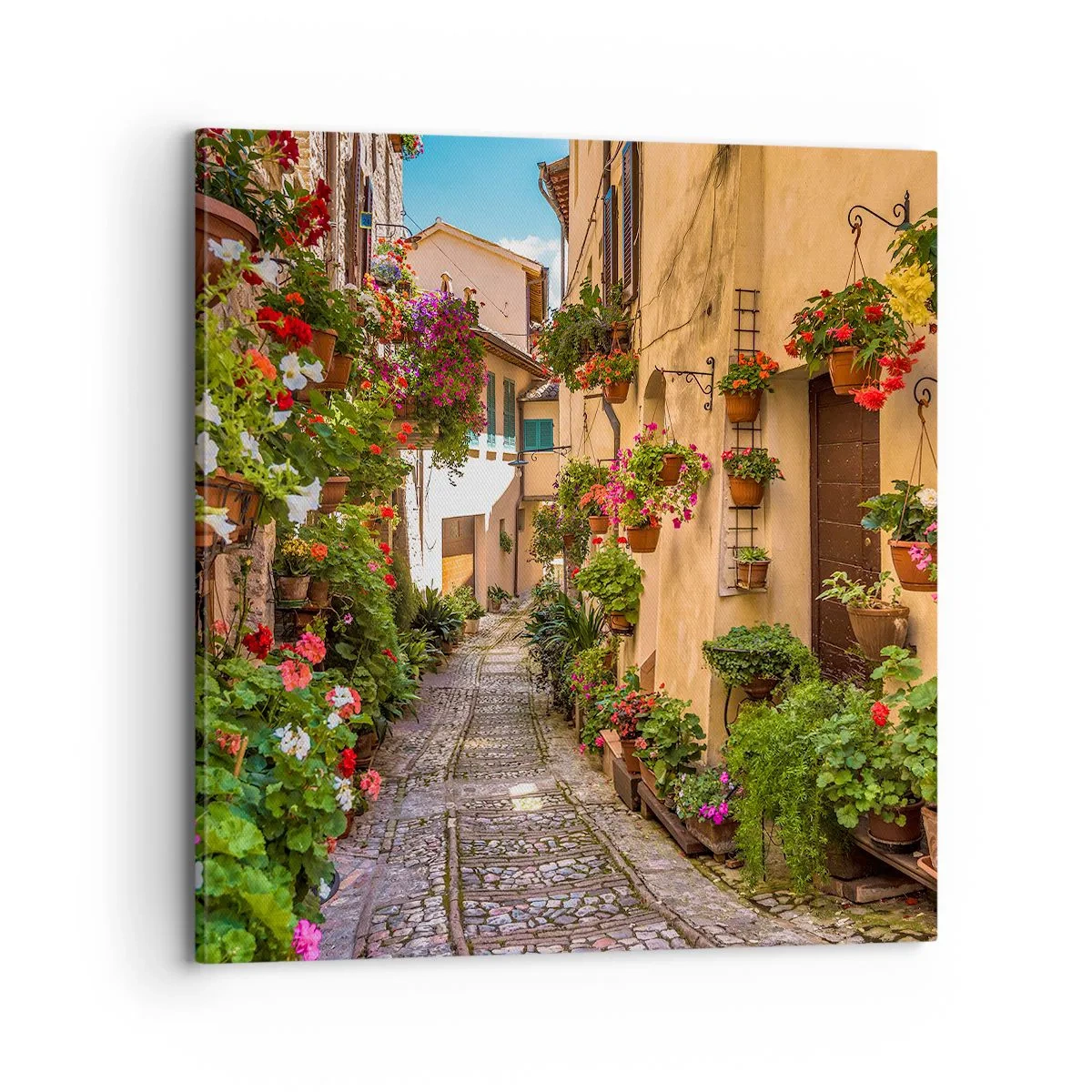 Bild auf Leinwand - Leinwandbild - Italienische Gasse - 70x70 cm