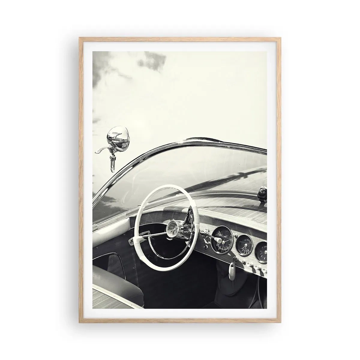 Poster in einem Rahmen aus heller Eiche - Wetter für die Reichen - 70x100 cm