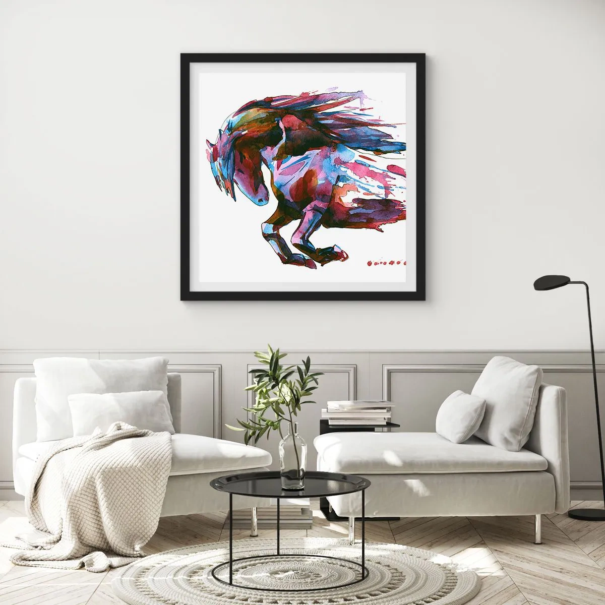 Poster in einem schwarzem Rahmen - In Verzückung - 30x30 cm