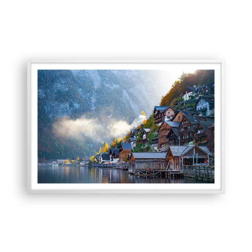 Poster in einem weißen Rahmen - Alpenatmosphäre - 91x61 cm