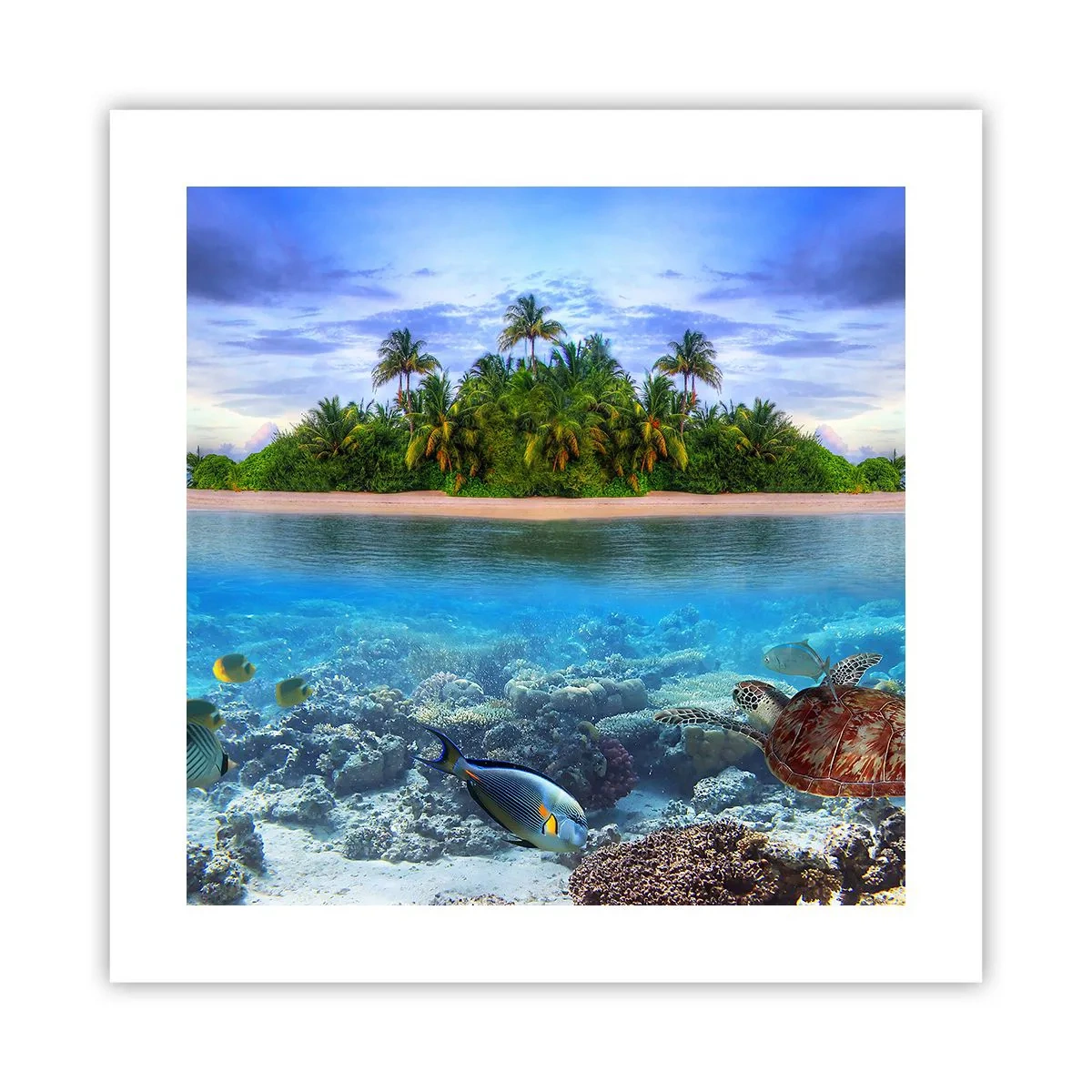 Poster - Heavenly Island lädt dich ein - 40x40 cm