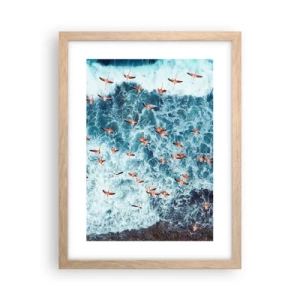 Poster in einem Rahmen aus heller Eiche - Die Küstenparade - 30x40 cm