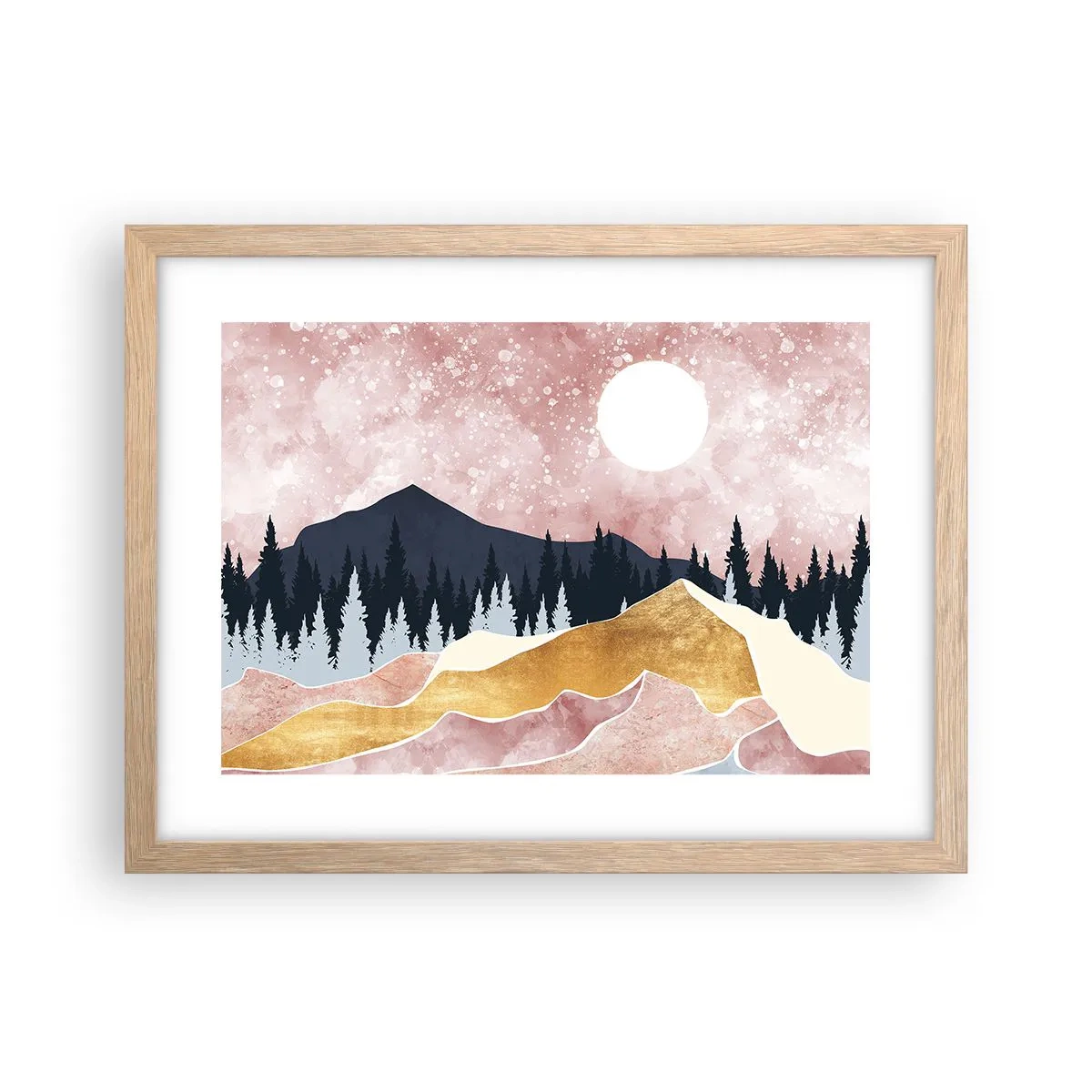 Poster in einem Rahmen aus heller Eiche - Nachtwache - 40x30 cm