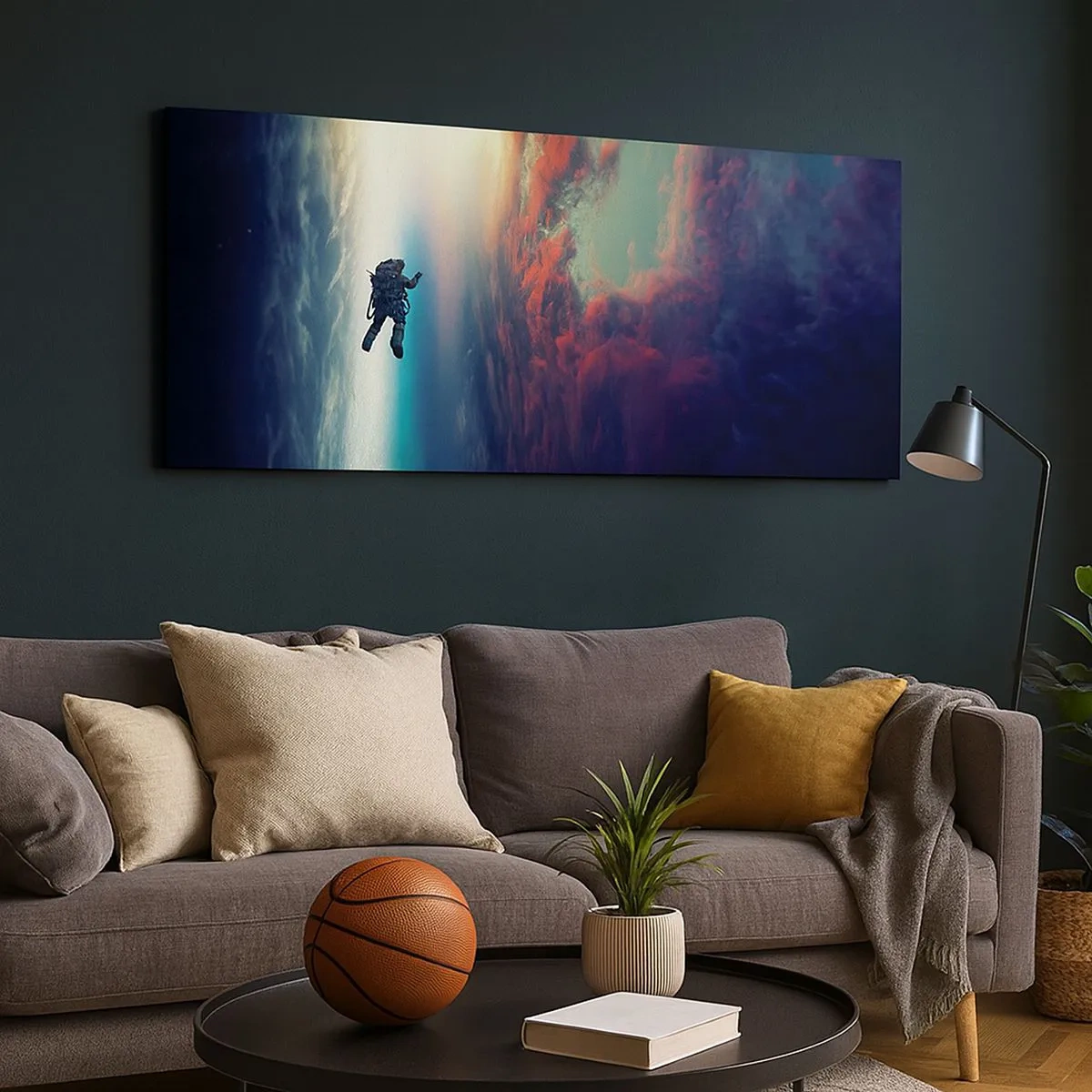 Bild auf Leinwand - Leinwandbild - Sich dem Universum stellen - 100x40 cm