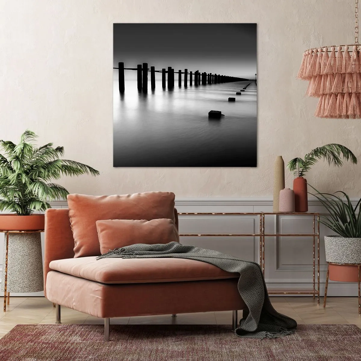 Bild auf Leinwand - Leinwandbild - Graue Distanz im Nebel - 70x70 cm