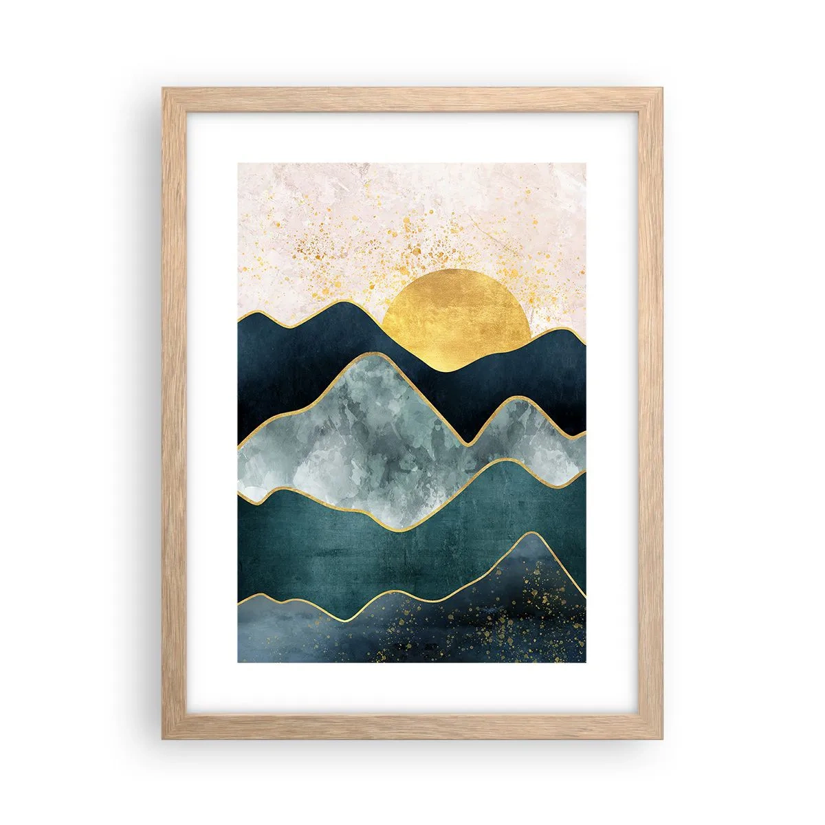 Poster in einem Rahmen aus heller Eiche - Hinter den sieben Bergen - 30x40 cm