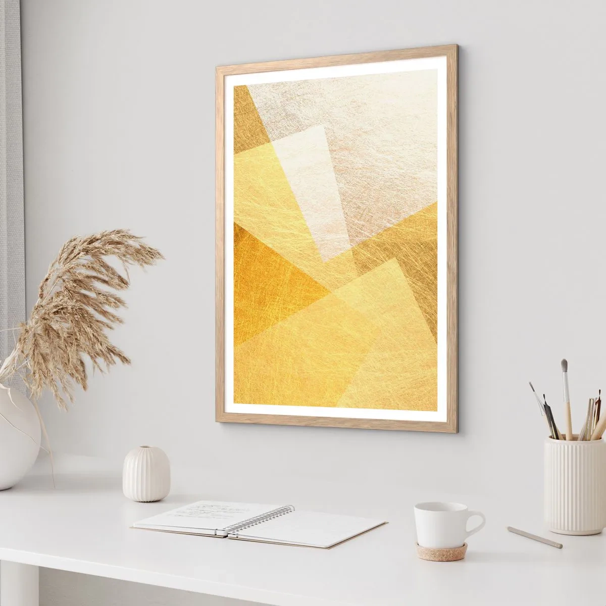Poster in einem Rahmen aus heller Eiche - Geometriewetter - 70x100 cm