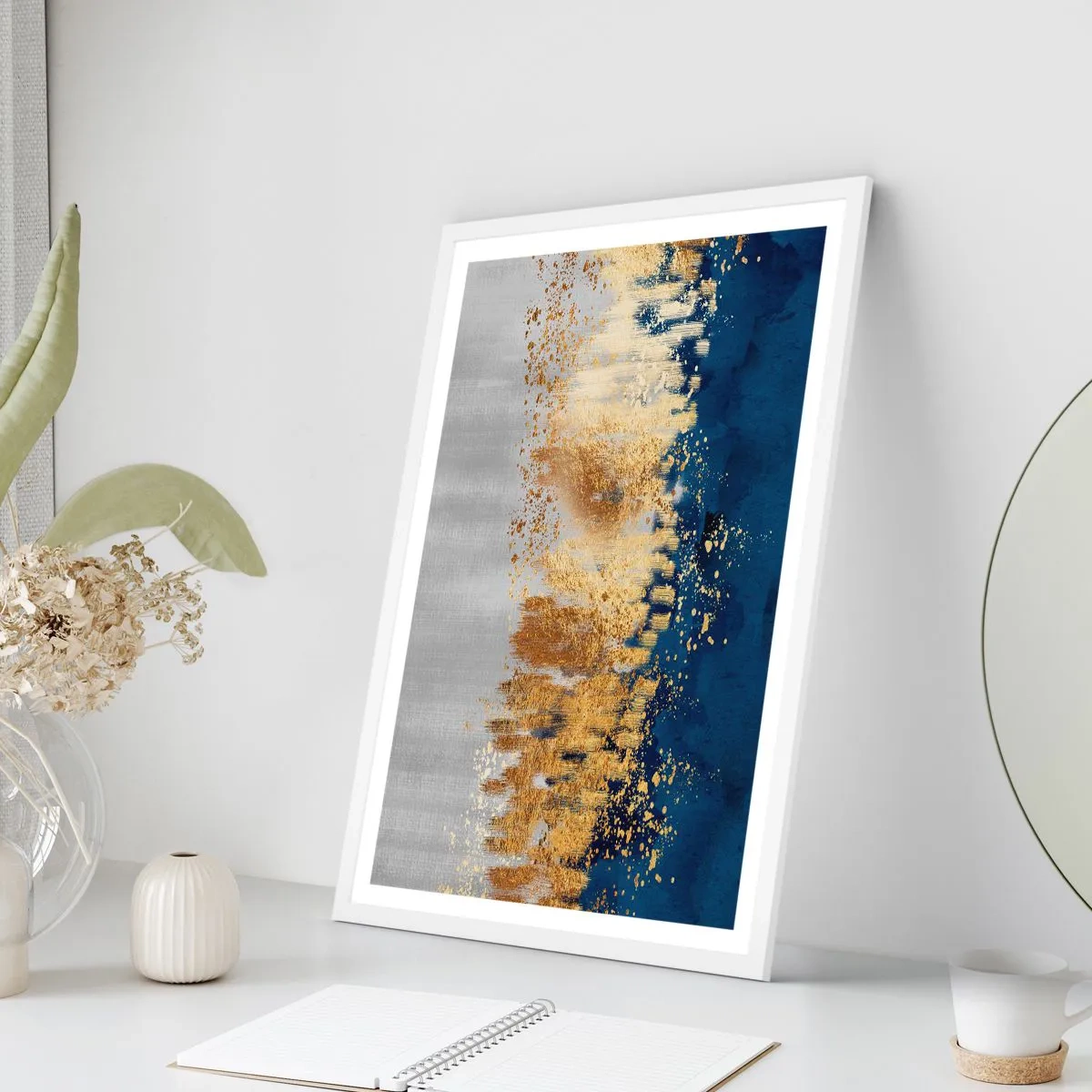 Poster in einem weißen Rahmen - Moderne Komposition mit Glanz - 30x40 cm