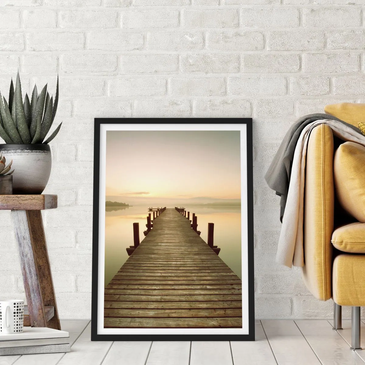 Poster in einem schwarzem Rahmen - Tagesanbruch, Morgendämmerung, Licht - 70x100 cm