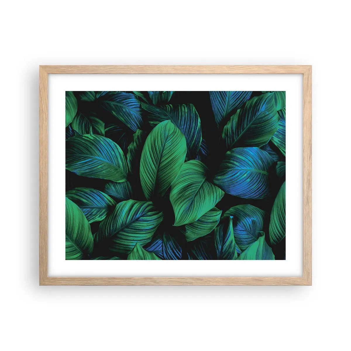 Poster in einem Rahmen aus heller Eiche - In der grünen Menge - 50x40 cm