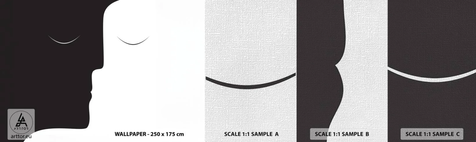 Fototapeten Muster Premium Canvas - Einheit der Gegensätze - Menschen, Paar, Stück - 100x30 cm