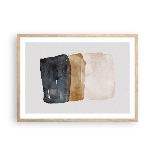 Poster in einem Rahmen aus heller Eiche - Die Komposition der Farben der Erde - 70x50 cm