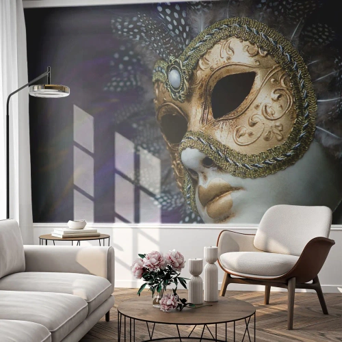 Fototapete Standard Eco - Venezianisches Porträt in Gold - Haube, Stück, Venedig - 150x105 cm