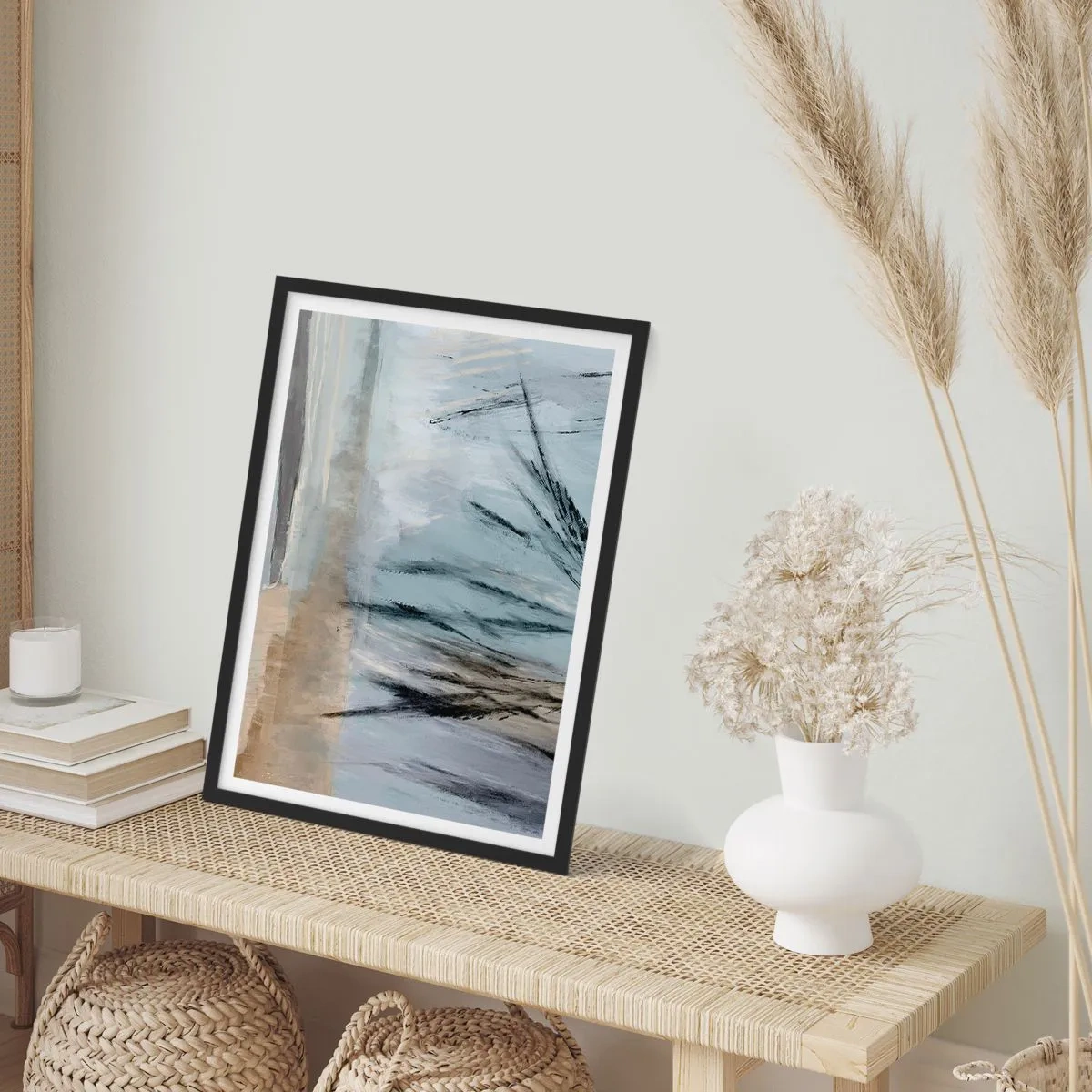 Poster in einem schwarzem Rahmen - Winterfelder - 70x100 cm