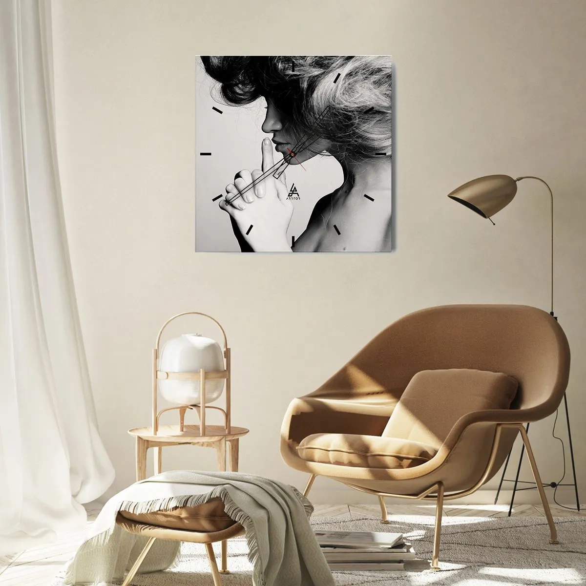 Wanduhr - Glasuhr - Auf sich selbst hören - 40x40 cm