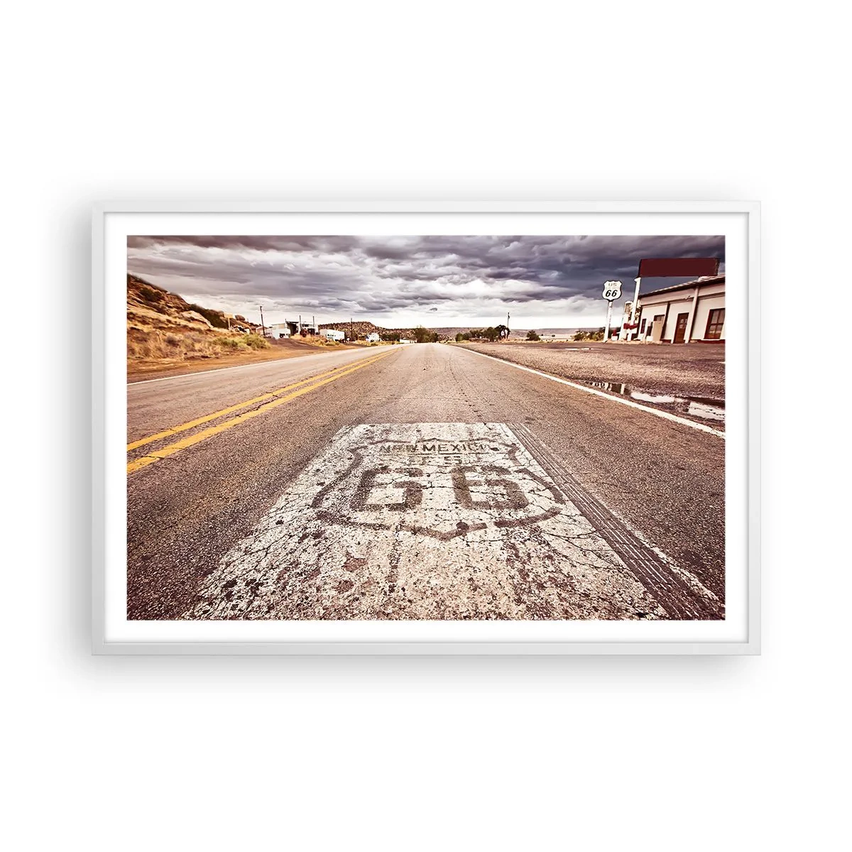 Poster in einem weißen Rahmen - Mother Road - eine amerikanische Legende - 91x61 cm