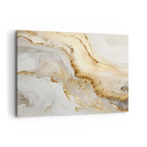 Bild auf Leinwand - Leinwandbild - Abstrakte Muster aus Gold und Marmor auf hellem Hintergrund - 100x70cm - Abstraktion: Schönheit und Güte - Moderne Wanddekoration für Wohnzimmer und Schlafzimmer ARTTOR