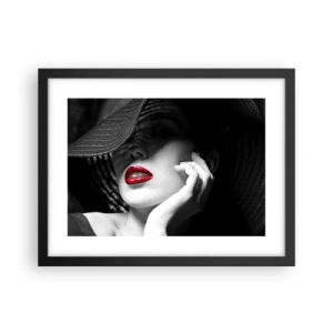 Poster in einem schwarzem Rahmen - Eine Studie in Scharlachrot - 40x30 cm