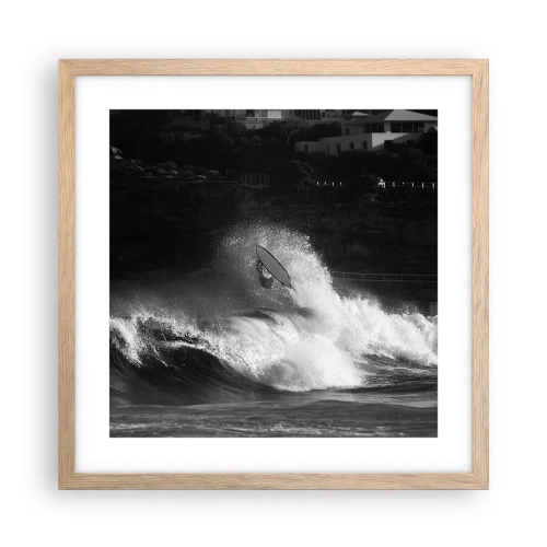 Poster in einem Rahmen aus heller Eiche - Herausforderung angenommen! - 40x40 cm