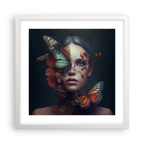 Poster in einem weißen Rahmen - Wunderbare Metamorphose - 40x40 cm