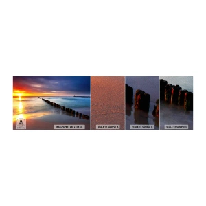 Fototapeten Muster Premium Sand - Lausche der Stille - Landschaft, Sonnenuntergang, Strand - 100x30 cm