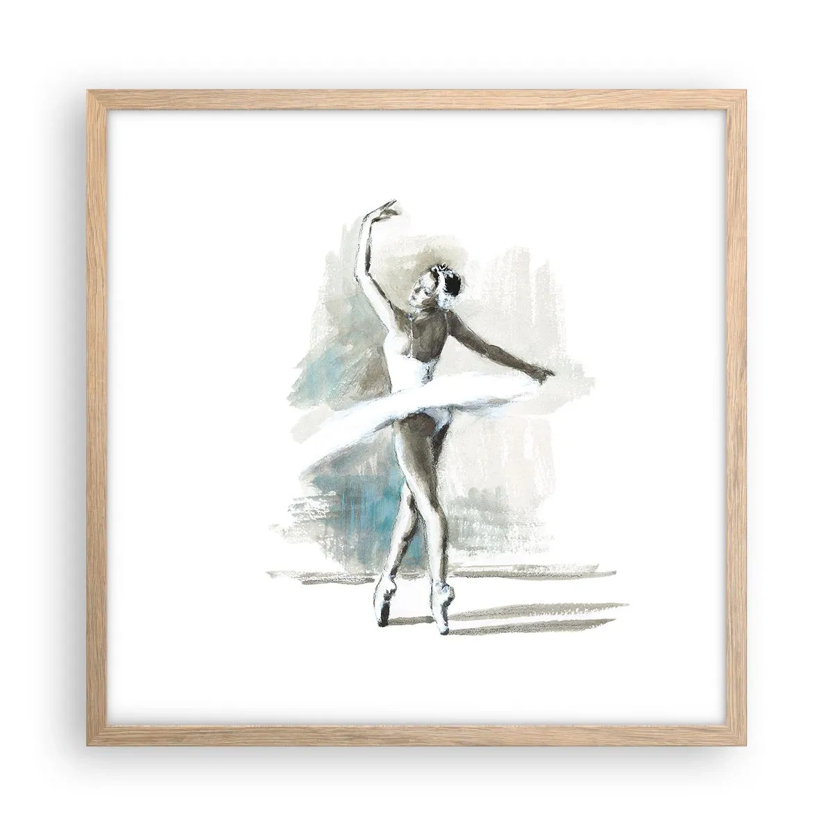 Poster in einem Rahmen aus heller Eiche - In einen Schwan verzaubert - 50x50 cm