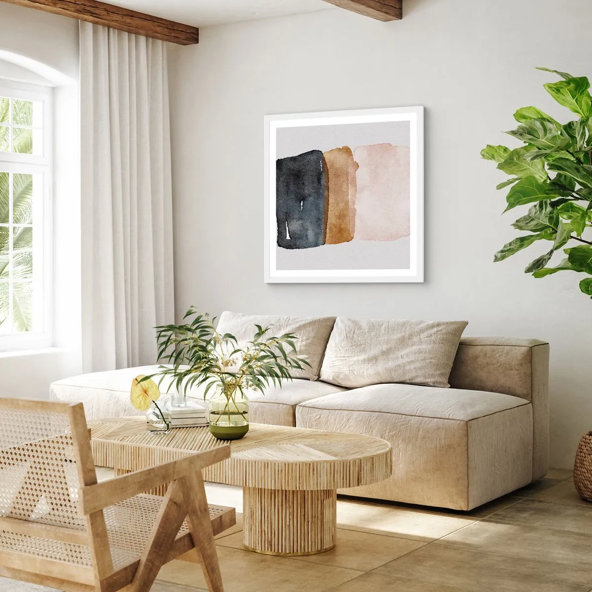 Poster in einem weißen Rahmen - Die Komposition der Farben der Erde - 40x40 cm