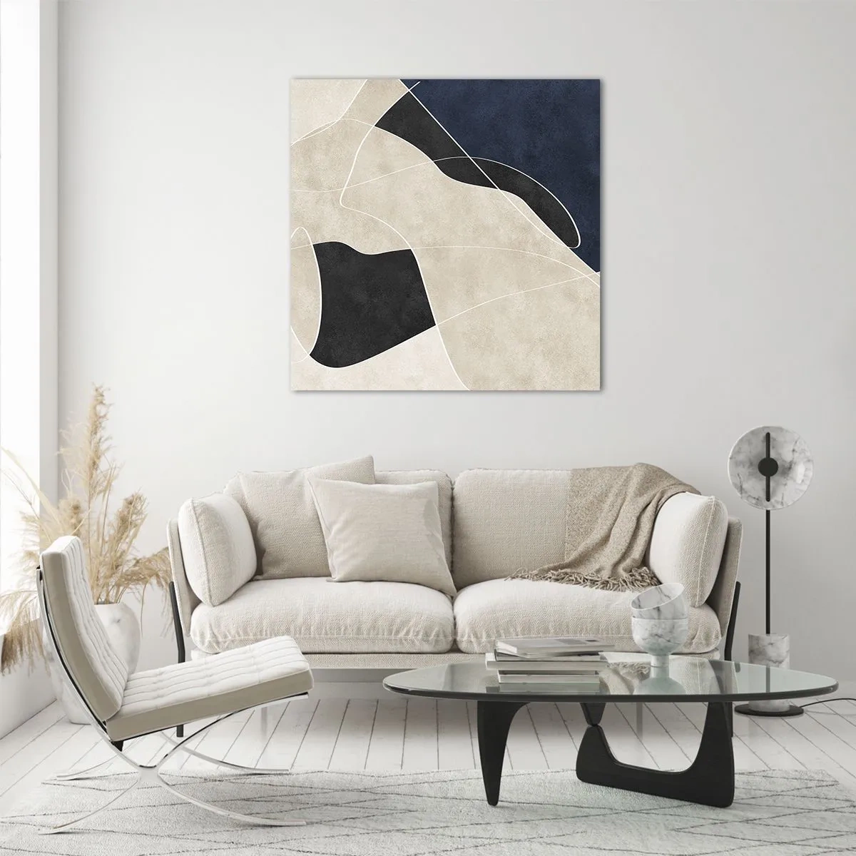 Glasbild - Bild auf glas - Abstrakte Komposition – Farbkontrast - 40x40 cm