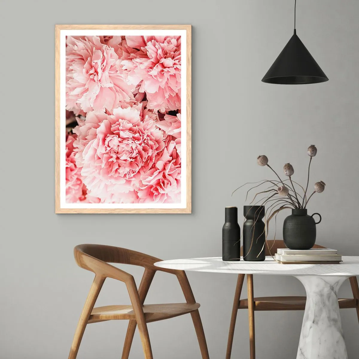 Poster in einem Rahmen aus heller Eiche - Rosa Traum - 70x100 cm