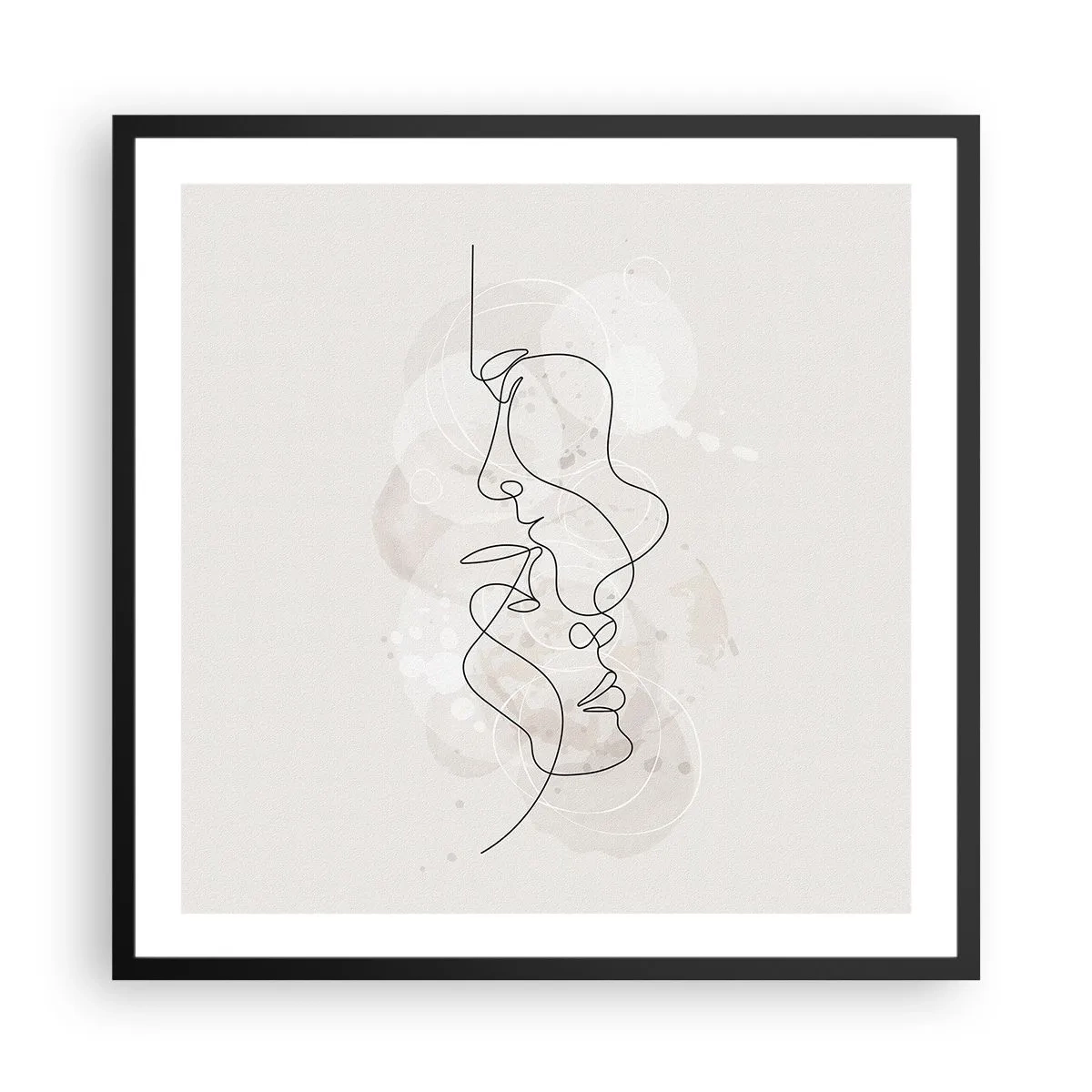 Poster in einem schwarzem Rahmen - Verstrickt in eine Umarmung - 60x60 cm