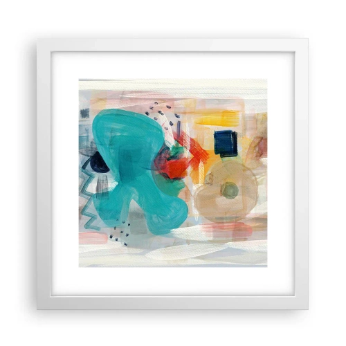 Poster in einem weißen Rahmen - Buntes Spiel - 30x30 cm