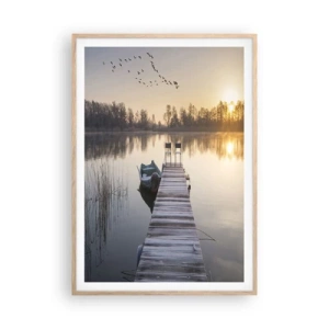 Poster in einem Rahmen aus heller Eiche - Ich komme nach einiger Zeit zurück - 70x100 cm