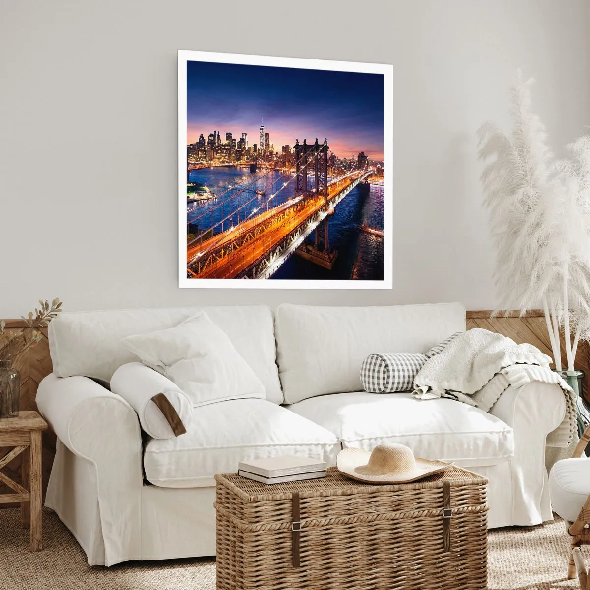 Poster - Eine leuchtende Brücke zum Herzen der Stadt - 30x30 cm