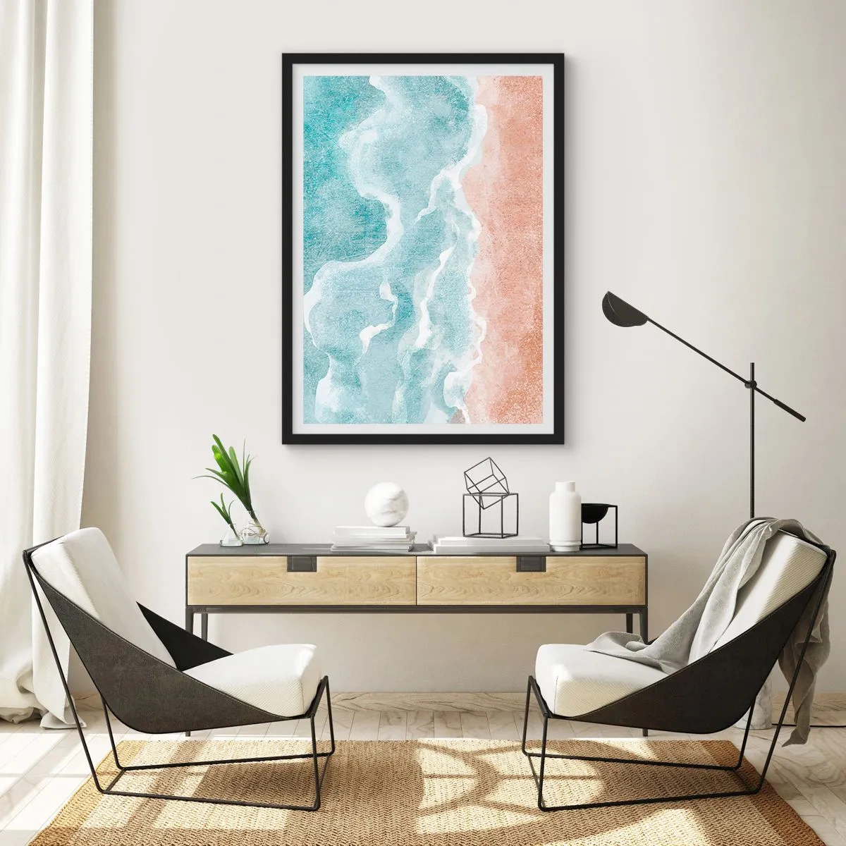 Poster in einem schwarzem Rahmen - Cloud-Abstraktion - 70x100 cm