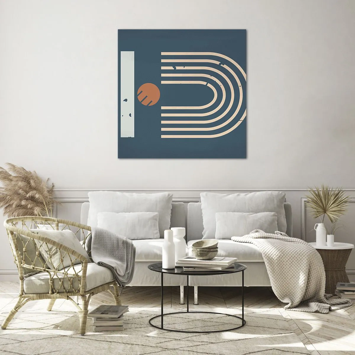 Glasbild - Bild auf glas - Geometrie auf dem Granatapfel - 60x60 cm