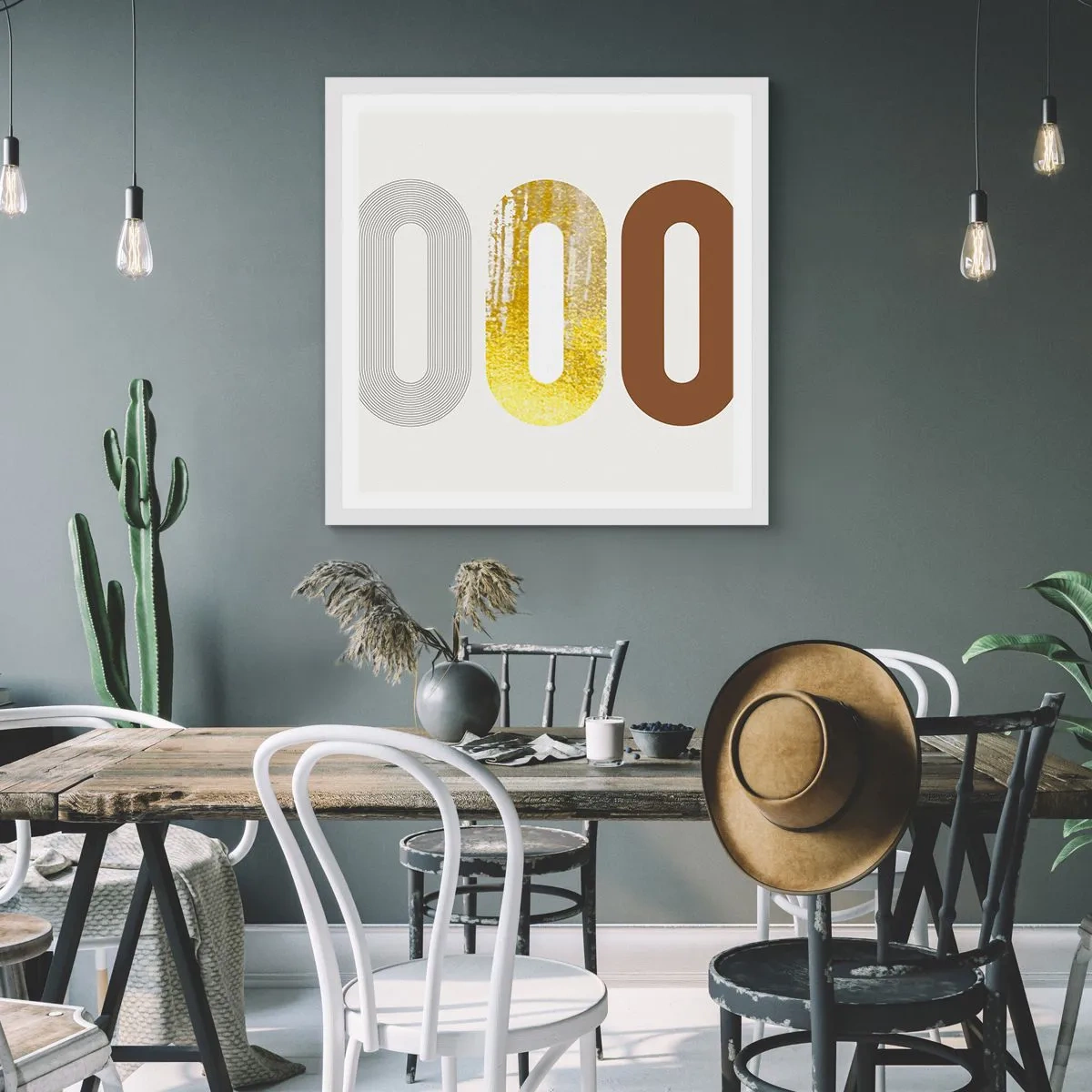 Poster in einem weißen Rahmen - Oooh! - 60x60 cm