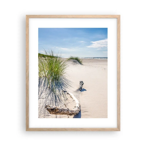 Poster in einem Rahmen aus heller Eiche - Der schönste Strand? Ostsee-Strand - 40x50 cm