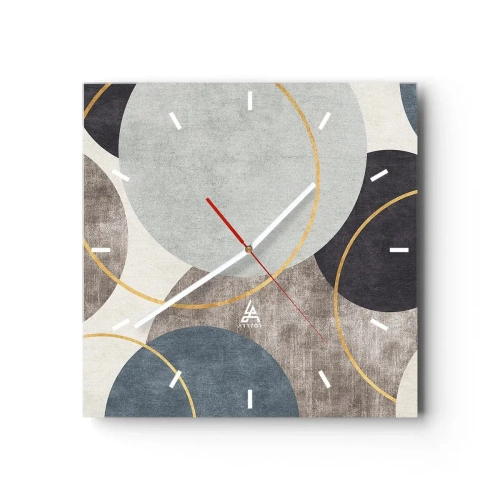 Wanduhr - Glasuhr - Rad für Rad - 40x40 cm