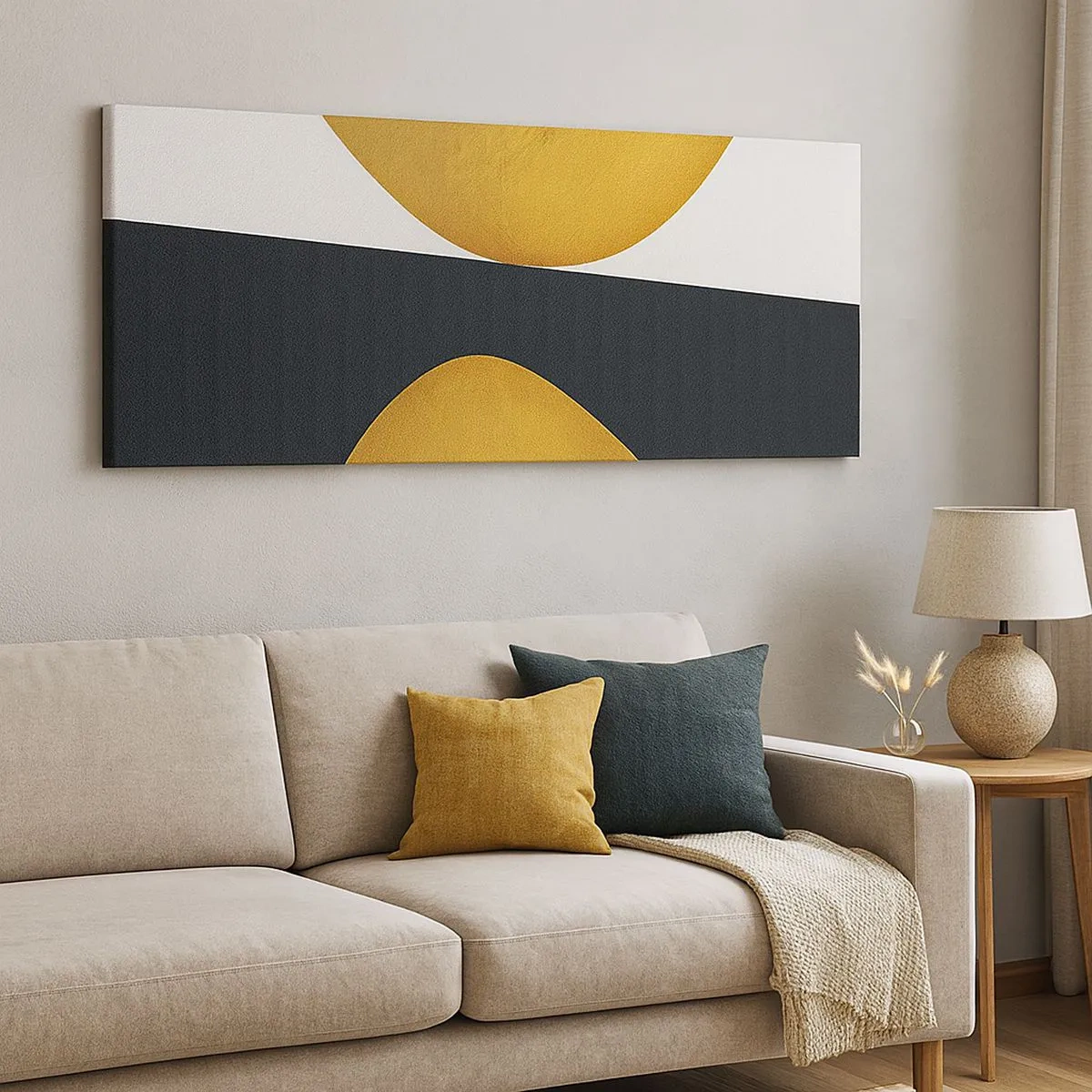 Bild auf Leinwand - Leinwandbild - Erstens: Gold - 100x40 cm