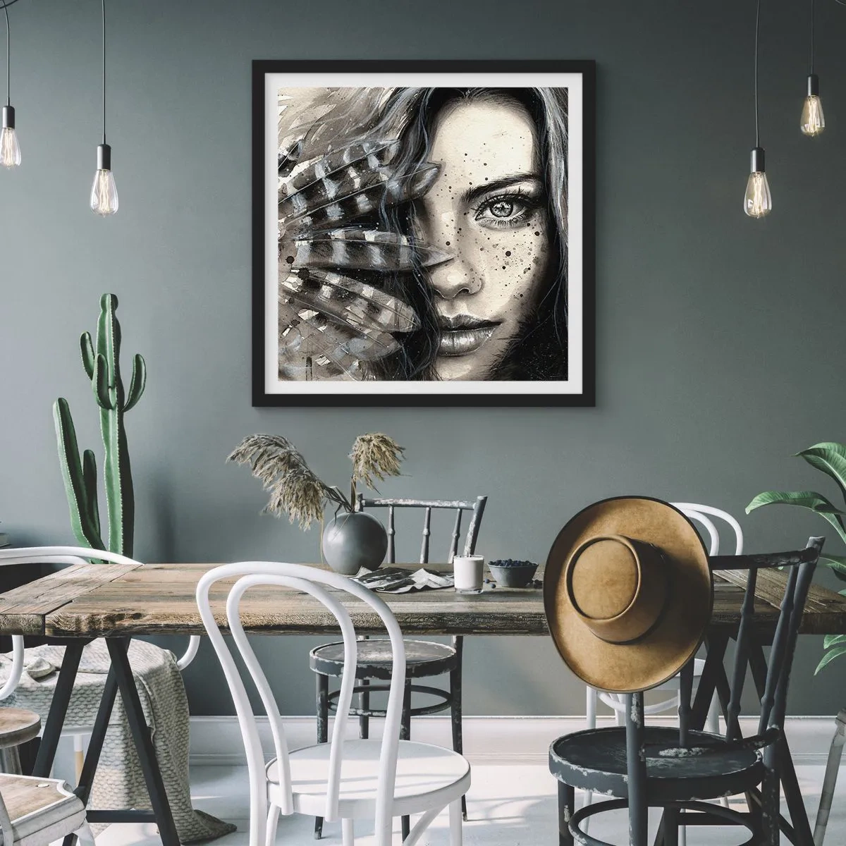 Poster in einem schwarzem Rahmen - Wilde Schönheit - 30x30 cm