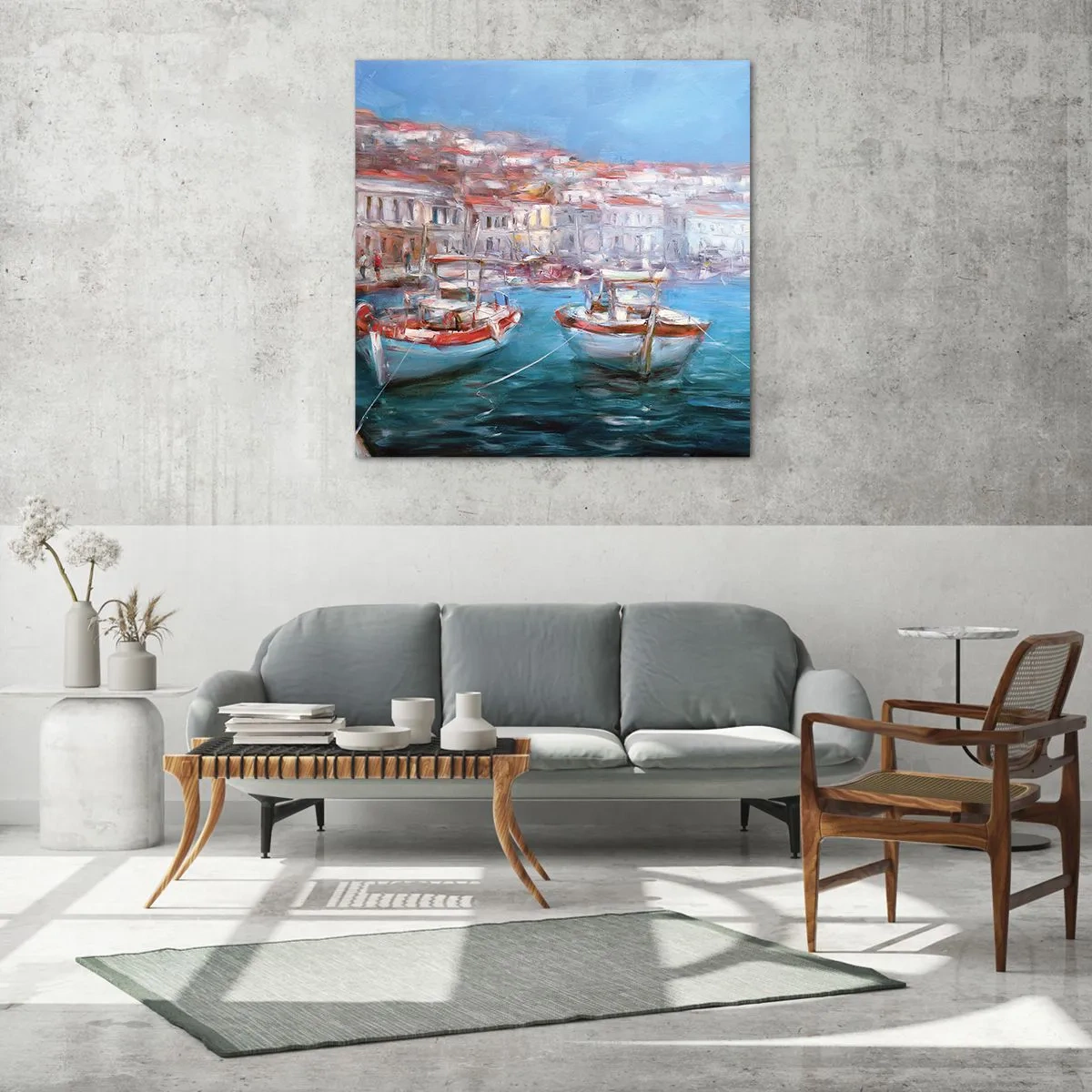 Glasbild - Bild auf glas - Italienische Bucht - 50x50 cm