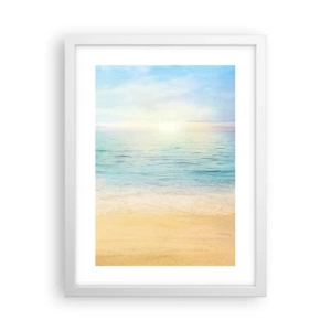 Poster in einem weißen Rahmen - Großes Blau - 30x40 cm