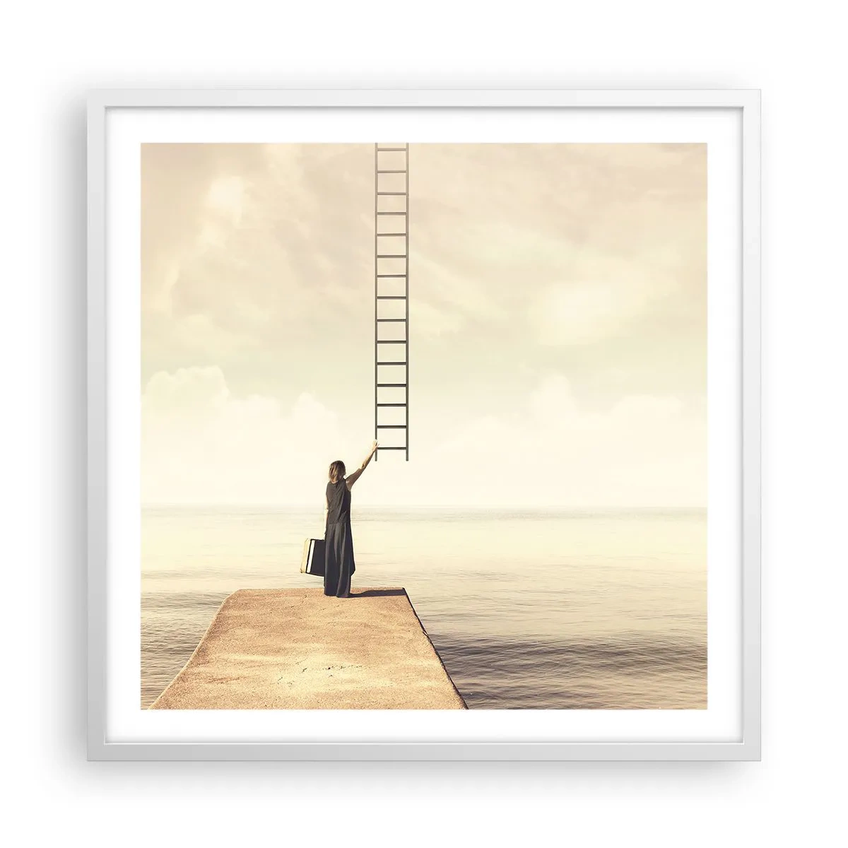 Poster in einem weißen Rahmen - Eine magische Reise - 60x60 cm