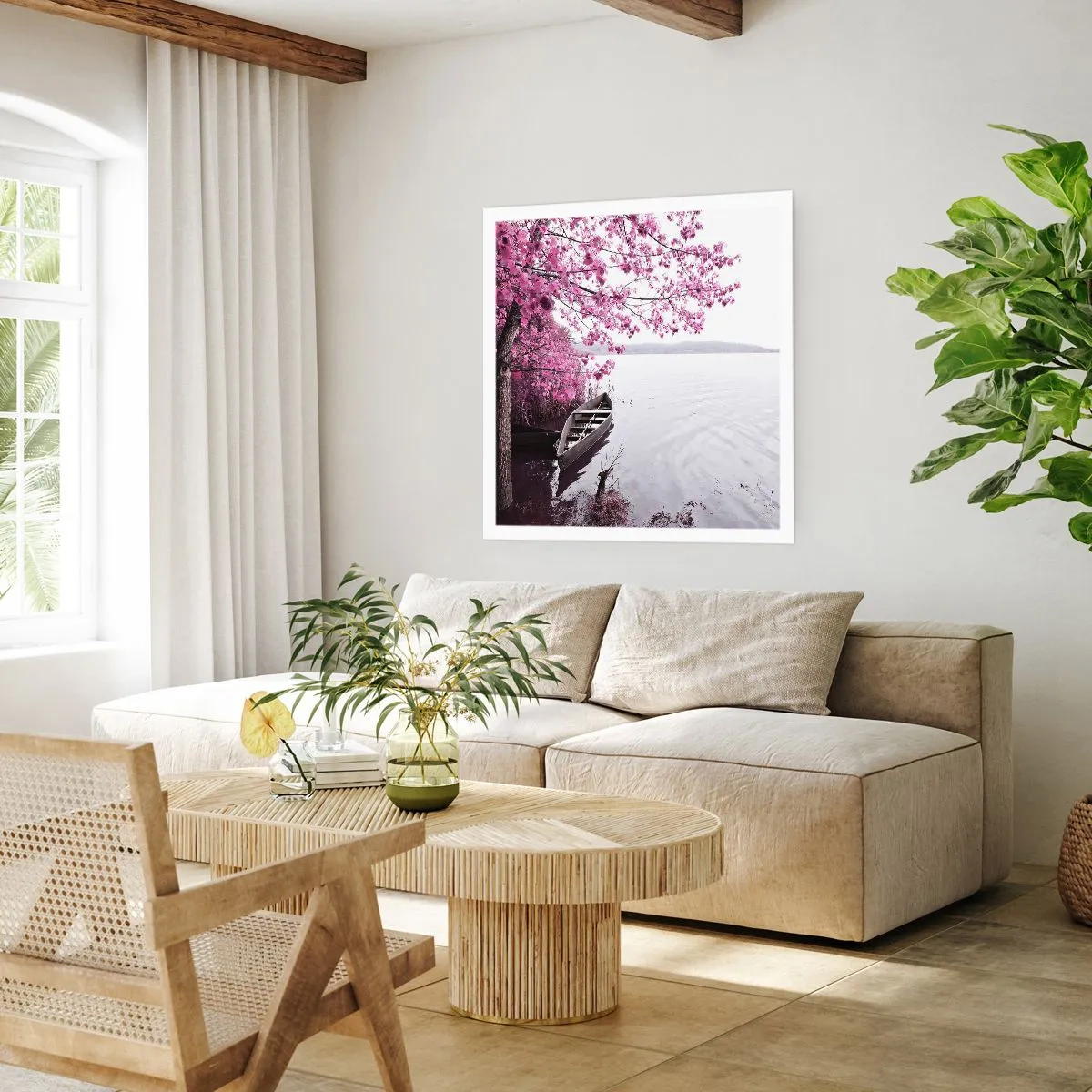 Poster - In rosa Stille - 40x40 cm