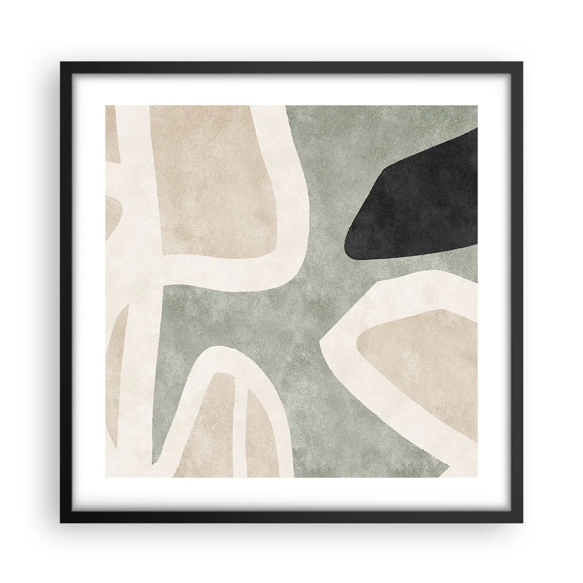 Poster in einem schwarzem Rahmen - Komposition mit schwarzem Motiv - 50x50 cm