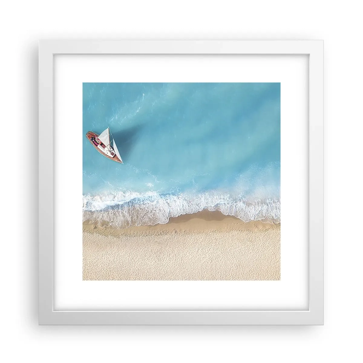 Poster in einem weißen Rahmen - An der Grenze von Blau und Gold - 30x30 cm