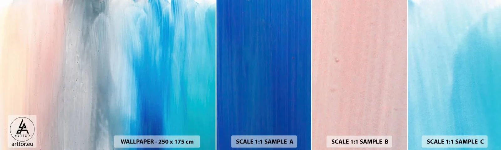 Fototapetenmuster Standard Eco - Elemente: Luft - Abstraktion, Stück, Pastell - 100x30 cm