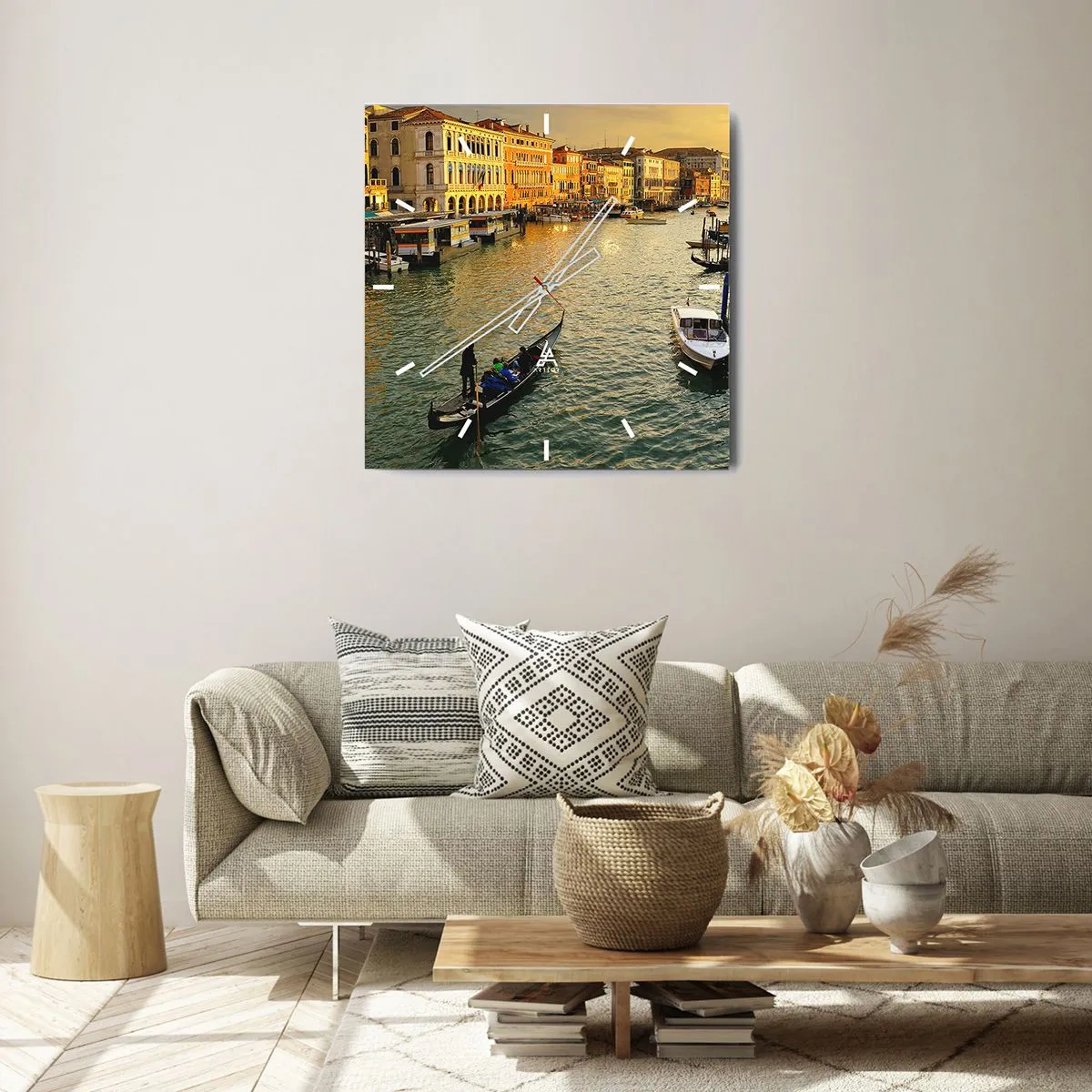 Wanduhr - Glasuhr - Auf der Sonnenseite der Straße - 30x30 cm